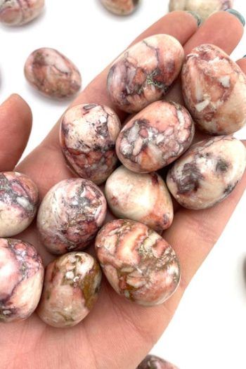 Shop Tumbled Jasper Crystals & Pocket Stones! Pink Porcelain Jasper, Tumbled Pink Jasper, Porcelain Jasper | Natural genuine stones & crystals in various shapes & sizes. Buy raw cut, tumbled, or polished gemstones for making jewelry or crystal healing energy vibration raising reiki stones. #crystals #gemstones #crystalhealing #crystalsandgemstones #energyhealing #affiliate #ad Porcelain Jasper Meaning, Types Of Jasper, Different Types Of Jasper Stones, Jasper Crystal Types, Fancy Jasper, Reiki Stones, Crystal Grid, Tumbling, Energy Healing