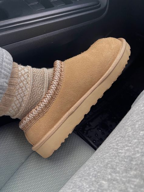 ugg tasman slippers in driftwood Slipper Outfit, Cute Uggs, Slippers Outfit, Tasman Slippers, Ugg Tasman Slippers, Trendy Shoes Sneakers, Preppy Shoes, Ugg Tasman, Ugg Slippers