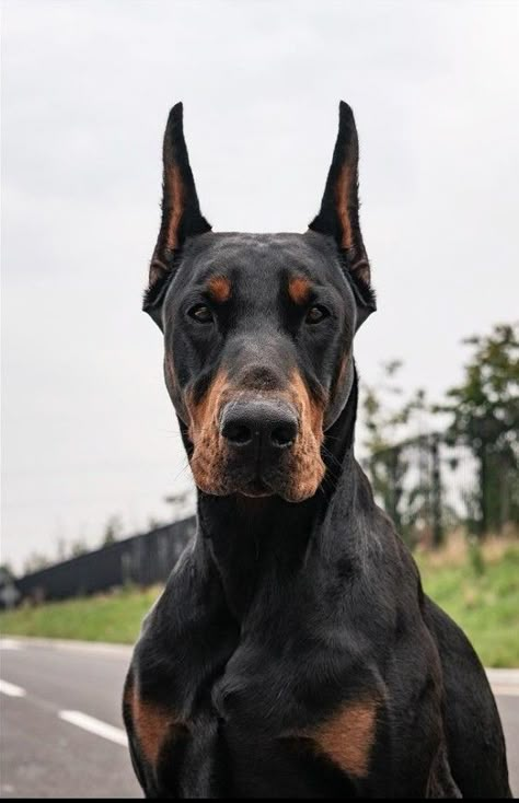 Doberman Front View, European Doberman Pinscher, American Doberman, European Doberman, Dog Emotions, Black Doberman, Doberman Love, Big Dog Breeds, Ac New Leaf