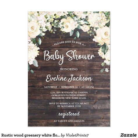 Rustic wood greenery white floral boho baby shower invitation Rustic wood greenery white floral boho baby shower invitation, Contact me for matching items or for customization, Blush Roses © Wood Invitation, Eucalyptus Wedding Invitation, Bridal Brunch Invitations, Boho Baby Shower Invitations, Foliage Wedding, Rose Wedding Invitations, Greenery Wedding Invitations, Floral Bridal Shower Invitations, Wood Rustic