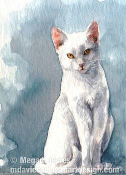 White Cat Painting, Watercolor Cats, Cat Art Illustration, Cat Paintings, Cat Artwork, Cats In Art, Watercolor Cat, White Cats, Art Et Illustration