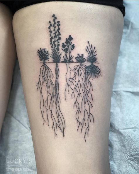 Rooted In Love Tattoo, Plants Tattoo, Lucky Tattoo, Tattoo Project, Family Tattoos, Tattoo Shop, Tattoos And Piercings, Geometric Tattoo, Flower Tattoo