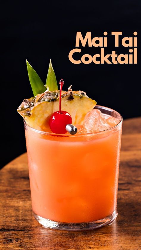 The Mai Tai is a tropical cocktail that delivers a harmonious blend of sweet, tangy, and nutty flavors. The Mai Tai’s unique sweetness from orange curacao is well offset by the sour undertones of lime juice. #MaiTai Maitai Cocktail, Mai Tai Cocktail, Triple Sec Cocktails, Mai Tai Recipe, Mai Tai, Triple Sec, Vegan Breakfast, Host A Party, Mixology