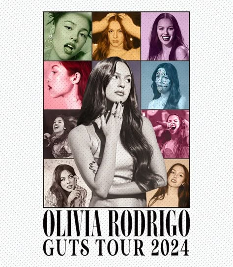 Olivia Rodrigo Album, Olivia Lyrics, Grunge Posters, Olivia + Core + Aesthetic, Guts Tour, Olivia Rodrigo Guts, Cute Easy Doodles, Concert Aesthetic, Art Journal Therapy