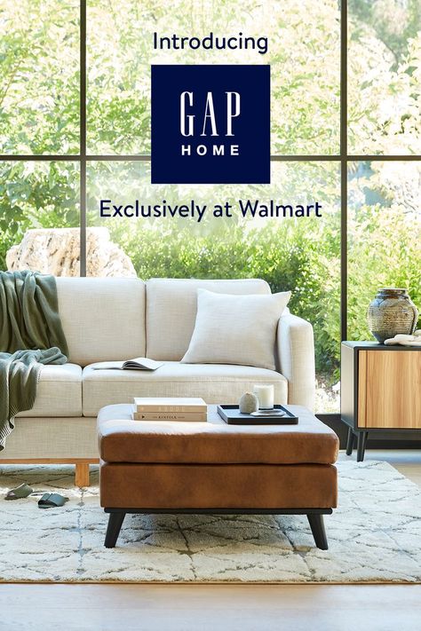 Pull your home together with new furniture from Gap Home. This just-launched collection includes couches, credenzas, bedroom furnishings, & more. The perfect addition to any living space. Only at Walmart. Walmart Furniture, Loveseat Ottoman, Wood Base Sofa, Kim House, Round Nesting Coffee Tables, Welcome To My House, Home Together, Bedroom Furnishings, Sofa Loveseat