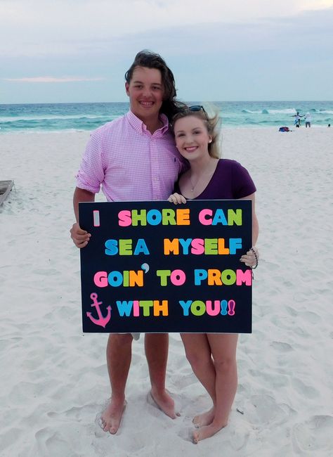 Promposal at the beach. Panama City. Beach Prom Proposal, Beach Hoco Proposals, Beach Promposal, Promposals Ideas, Winter Formal Proposal, Promposal Ideas For Him, Prom Proposal Ideas, Girl Ask Guy, Formal Proposal