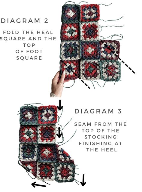 Crochet Stocking Crochet Hexagon Stocking, Crochet Stalkings, Granny Square Projects Ideas Simple, Crochet Stocking Granny Square, Crochet Granny Square Christmas Stocking, Crochet Granny Square Stocking, Granny Square Stocking Pattern, Crochet Stockings Free Pattern, Free Crochet Stocking Pattern