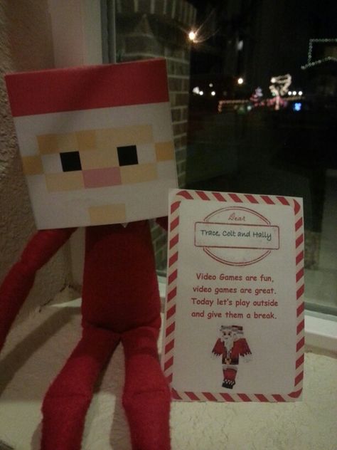 Elf on the shelf, minecraft, lets play outside today instead on play video games. Elf Video Game, Elf On Shelf Minecraft, Elf Playing Video Games, Elf On The Shelf Playing Games, Elf On The Shelf Video Games, Minecraft Elf On The Shelf, Elf On The Shelf Minecraft, Shelf Minecraft, Eots Ideas