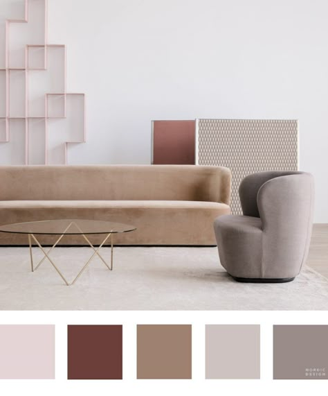 10 Beautiful and Totally Workable Color Palettes from Danish Design Powerhouse GUBI - NordicDesign Furniture Palette Color, Nordic Interior Color Palette, Color Palette For Furniture, Furniture Colour Palette, Scandinavian Colour Palette Inspiration, Living Room Color Pallet Ideas, Scandinavian Interior Color Palette, Adnet Mirror, Home Color Palette Interior