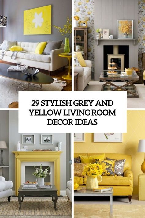 Best Furniture, Product and Room Designs of September 2016 Yellow And Grey Living Room, Yellow Living Room Accessories, Yellow Living Room Furniture, Grey Couch Decor, Mustard Living Rooms, Grey And Yellow Living Room, Yellow Decor Living Room, Black Living Room Decor, Grey Living Room