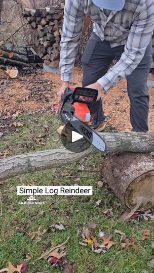 448K views · 1.3K reactions | Log Reindeer #Log #reindeer #christmas #decorations | Go Build Stuff Wood Christmas Reindeer, Log Reindeer Diy How To Make, Log Raindeer, Log Reindeer Diy, Log Reindeer, Reindeer Christmas Decorations, Reindeer Diy, Christmas Greens, Cottage Christmas