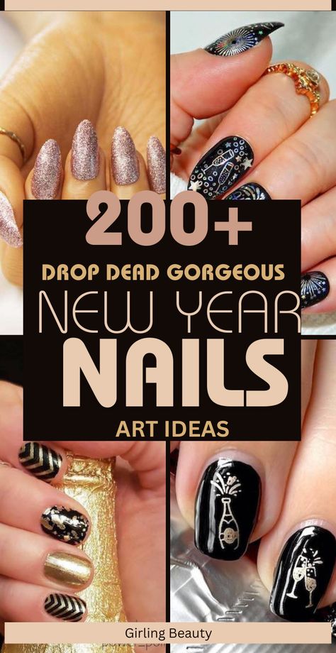 Start New Year 2024 with 200 breathtaking nail art ideas! From dazzling sparkles to festive designs, these beautiful nail inspirations will add glamour and style to your celebrations. #NewYearNailArt #FestiveNails #NailDesignInspo January Nail Art Ideas, New Years Day Nails, Celebration Nail Designs, New Year Eve Nails Ideas, New Years Manicure, New Year Nails Design 2024, Winter Nails January, New Year Nails Ideas, January Nails Ideas