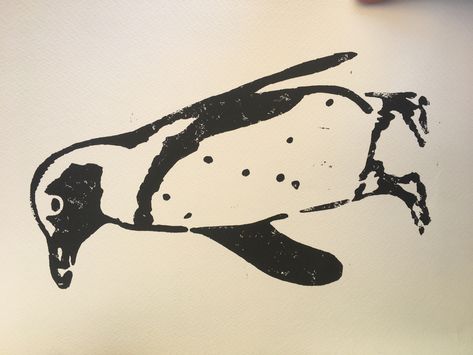 Penguin Lino Print, Penguin Linocut, Otter Linocut, Diy Linocut, Lino Print Pattern, Bookshelf Diy, Penguin Tattoo, Grunge Posters, Lino Art