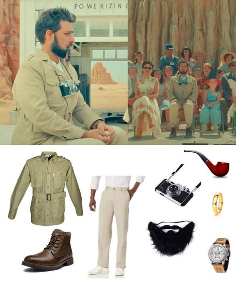 Asteroid City Costumes, Asteroid City Outfits, Asteroid City, Jason Schwartzman, Desert Town, Wes Anderson Films, City Outfits, Safari Jacket, Father In Law