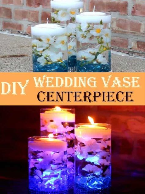 Vase Centerpieces Diy, Diy Wedding Vases, Wedding Vase Centerpieces, Wedding Vase, Vase Centerpiece, Submersible Led Lights, Last Minute Birthday Gifts, Plastic Vase, It Day