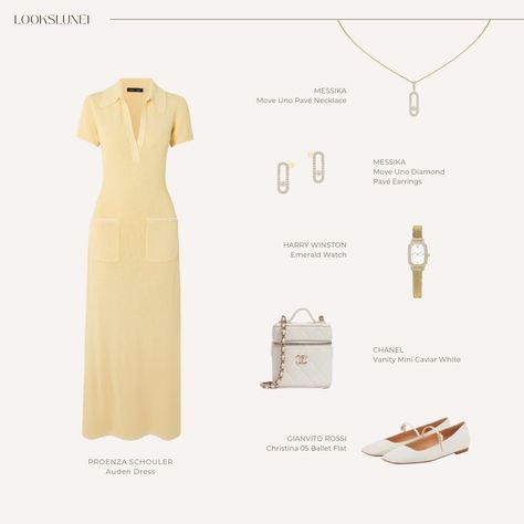 Sunny summer days wearing butter yellow with white and yellow gold #summeroutfits #femininestyle #casualoutfitideas Butter Yellow Dress, Butter Outfit, Butter Yellow Outfit, Summer Outfits Elegant, Outfit Inspo Elegant, Paint Clothes, Pop Clothing, Mix Match Outfits, Yellow Outfit