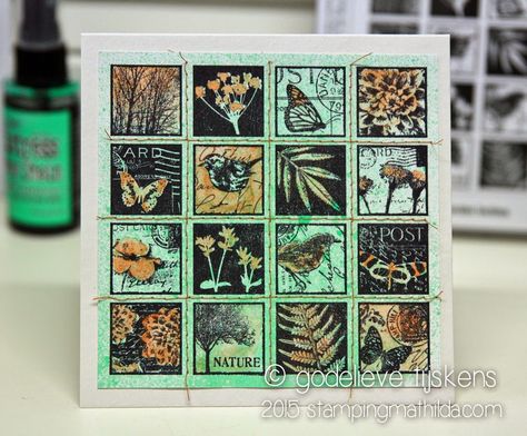 StampingMathilda: Inchies Card Garden Portrait, Collage Grid, Darkroom Door Stamps, Inch By Inch, Altered Cards, Layered Cards, Journal Drawing, Art Boxes, Door Garden