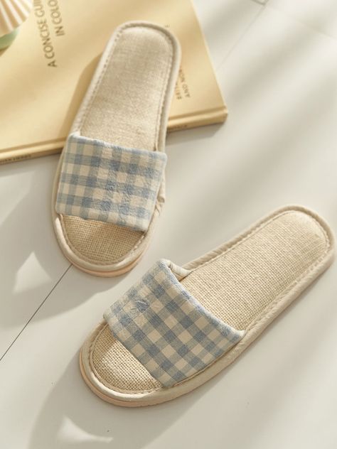 Editor's NotesThe unique and cute design slipper is great to wear both indoors and outdoors. The hemp sole gives the feet a much cooler feeling when worn and the comfortable cushioning gives extra comfort to the feet as well. - Non-slipping bottom- Checkered design- Hemp sole for cooling Measurements (in.)- Women: 10.24 in. [260mm]- Men: 11.42 in. [290 mm]Composition & Care- Material: 100% Cotton [Top] / 100% Cotton [Filling] / 100% Hemp [Sole] / EVA [Bottom]- If contaminate  wipe with wet towel Floral Skirt Outfits, Trendy Slippers, Hak Tinggi, Trendy Shoes Sneakers, Fashion Shoes Heels, Shoes Heels Classy, Fantastic Shoes, Cute Slippers, Wet Towel