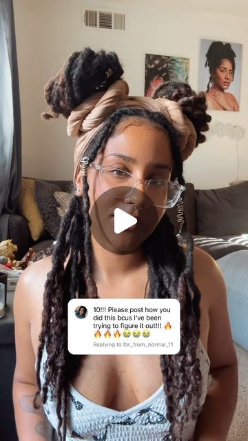 Rikelle Colbert on Instagram: "Loc Buns Headwrap Tutorial! ✨ . . . . #headwrap #headwrapstyle #locjourney #dreadhead" Headwrap Locs Styles, Head Wrap Styles For Locs, Loc Head Wrap Styles, Headwrap Styles With Locs, Loc Buns, Bun Scarf, Loc Updo, Two Buns, Long Dreads