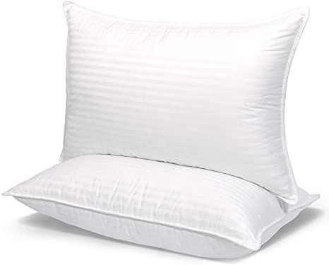 COZSINOOR Cozy Dream Series Hotel Quality Pillows for Sleeping [Set of Two] Premium Plush Fiber, 100% Breathable Cotton Cover Skin-Friendly (King Size) Bed Pillows Queen, Pillows For Sleeping, Spine Alignment, Sleeping Pack, Hotel Pillows, Firm Pillows, Shoulder Support, Comfortable Pillows, Feather Pillows