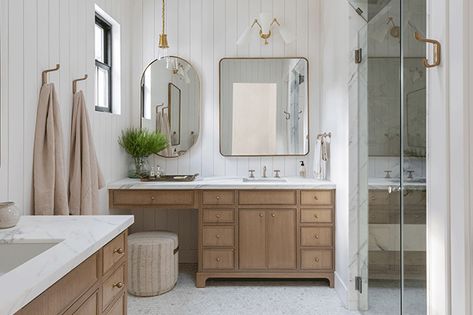 White oak bathroom vanity