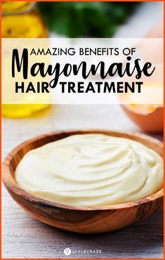 Mayonnaise Hair Treatments, Mayonnaise Hair Mask, Mayonnaise For Hair, Hair Mayonnaise, Natural Hair Conditioner, Hair Care Remedies, Hair Mask For Damaged Hair, Hair Care Oil, Diy Hair Mask