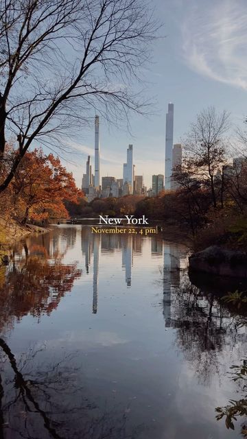 Serafin Baumgartner on Instagram: "Experience the enchanting finale of fall in New York’s mid-November – nature’s last burst of beauty before winter’s chilly embrace. Ready for the winter wonderland ahead? ✨ #newyork #nyc #newyorkcity" New York City In Fall, New York Mountains, Nyc In The Fall Aesthetic, Winter In New York Aesthetic, New York City November, Fall In New York City Aesthetic, New York Fall Aesthetic, New York In Autumn, Nyc Fall Aesthetic