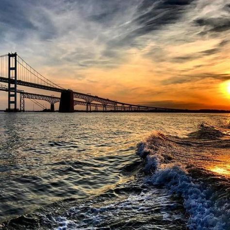 Chesapeake Bay Bridge, Fishing Charters, River Boat, Chesapeake Bay, Best Fishing, Scenic Landscape, Bay Bridge, Historical Sites, Vacation Spots