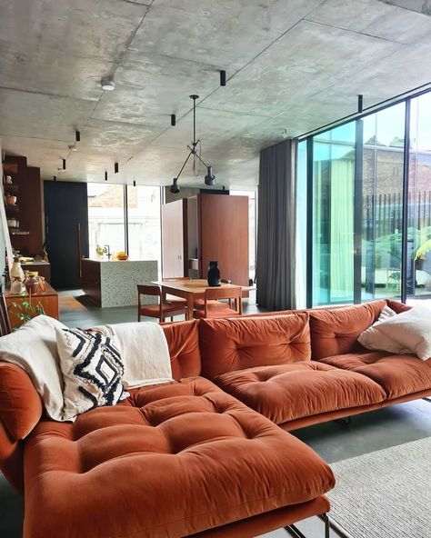 Red Sofa Living Room, Saba Italia, Velvet Sofa Living Room, Interior Design Per La Casa, Living Room Decor Apartment, Living Room Inspo, New Living Room, Couches Living Room, Cozy Living Rooms