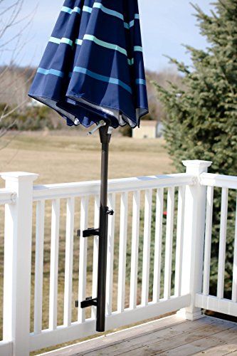 Best Patio Umbrella, Deck Umbrella, Outdoor Umbrella Bases, Outdoor Patio Space, Cozy Patio, Umbrella Holder, Deck Patio, Diy Deck, White Garden