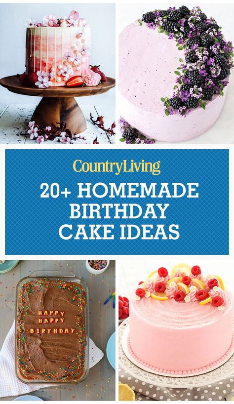 Save These Ideascountryliving Homemade Birthday Cake Ideas, Easy Birthday Cake Recipes, Summer Birthday Cake, Best Birthday Cake Recipe, Homemade Birthday Cake, Small Birthday Cakes, Birthday Cake For Mom, Diy Birthday Cake, Special Birthday Cakes