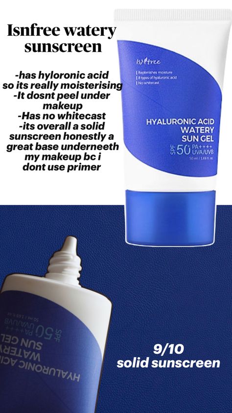 i use it every day bro its so good Watery Sun Gel, Spf 50, Hyaluronic Acid, Sunscreen, Every Day, Moisturizer, Sun, 10 Things