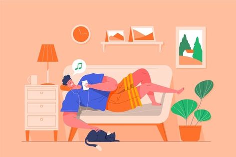 At Home Illustration, Relaxing At Home, Home Illustration, Girl Reading Book, Cute Seals, Home Themes, 3d Concept, 강아지 그림, Isometric Illustration