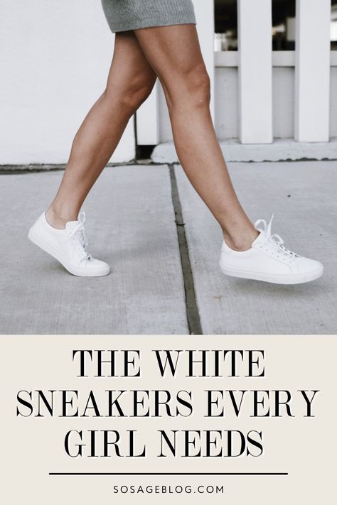 White Leather Sneakers Dress, White Sneakers Women Outfit Casual Work, Classic White Sneakers Outfit, White Runners With Dress, Cool White Sneakers Women, Dress Sneakers Women, White Runners Outfit Casual, Cute White Tennis Shoes For Women, White Sneaker With Dress