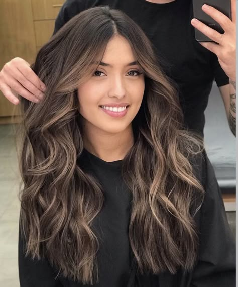 Hair Color Ideas With Highlights, Boliage Hair, Highlights Brown Hair Balayage, Light Brunette Hair, Rambut Brunette, Ash Brown Hair Color, Brown Hair Color Ideas, Black Hair Balayage, Quotes Celebrities