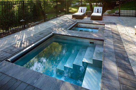 In Ground Hot Tub, Weekend House Ideas, Diy Cold Plunge, Rooftop Amenities, Cold Plunge Pool, Pool Remodel Ideas, Cold Tub, Cocktail Pools, Low Maintenance Backyard