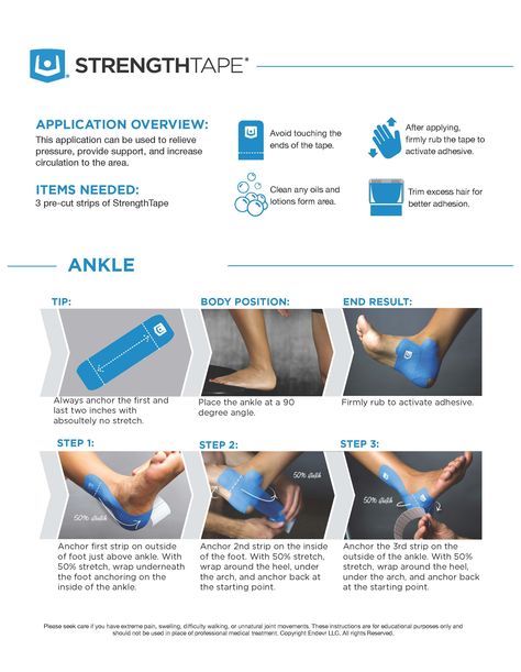 Ankle Instructions #HowToKinesiologyTape #Ktape #AnkleTape #StopPain Ankle Taping, Calf Strain, K Tape, Kinesio Tape, Kt Tape, Kinesio Taping, Ankle Pain, Kinesiology Taping, It Band