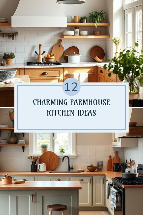 Looking to add a rustic touch to your cooking space? Check out these 12 delightful farmhouse kitchen ideas that'll surely inspire you! From cozy wooden shelves to a perfectly organized farmhouse pantry, these concepts bustle with charm and warmth. You'll love creating a welcoming atmosphere with vintage accents and unique decor. Discover how to blend modern and rustic styles effortlessly to take your kitchen from ordinary to extraordinary. Turn your cooking area into a haven where memories are made and flavors are explored! Farmhouse Kitchen Drawer Pulls, Western Kitchen Decor Ideas, Kitchen Wood Decor, Farmhouse Kitchen Shelves, Kitchen Bookcase, Kitchen With Open Shelving, Western Kitchen Decor, Farmhouse Decorating Ideas, Rustic Farmhouse Kitchen Decor