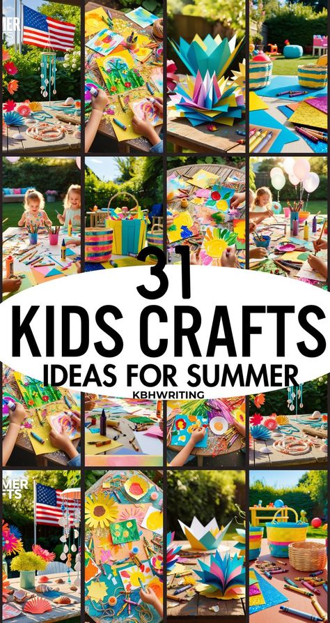 30 Easy Summer Crafts For Kids Summer Outdoor Crafts For Kids, Fun Summer Crafts For Kids Ages 4-6, Summer Holiday Crafts For Kids, Summer Crafts For Kids 8-10, Summer Arts And Crafts For Kids, Summer Outdoor Crafts, Outdoor Crafts For Kids, Summer Art For Kids, Summer Projects For Kids