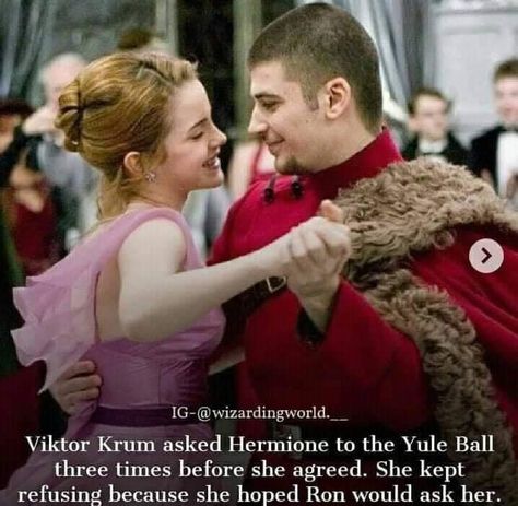 He tried several times before a yes because of Ron. Krum And Hermione, Yule Ball Aesthetic, Harry Potter Mom, Hermione Yule Ball, Harry Potter Yule Ball, Harry Potter Twins, Ball Dance, Harry And Hermione, Ball Aesthetic