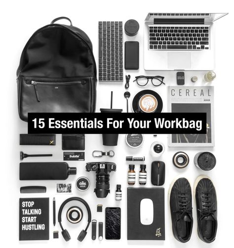 When it comes to packing your work bag, it’s all about maximizing utility. That’s why we polled over one thousand people to discover the 15 essentials that people keep in their work bag. Tech Bag Essentials, What’s In My Bag Men, Work Backpack Essentials, Work Commuter Essentials, Men’s Essentials, Gym Essentials For Men, Gym Bag Essentials Mens, Work Bag Essentials The Office, Men Essentials Man Stuff