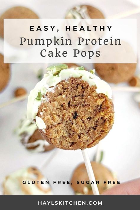 Addictive Pumpkin Protein Cake Pops with fresh-baked protein pumpkin cake, protein cream cheese frosting and sugar-free chocolate coating. Healthy pumpkin pie cake pops are low-calorie, low fat, sugar-free and easily Vegan too! Pumpkin Pie Cake Pops, Protein Cake Balls, Pie Cake Pops, High Protein Low Carb Dessert, Protein Cream Cheese, Protein Cake Pops, Healthy Cake Pops, Low Sugar Cakes, Cake Cream Cheese Frosting