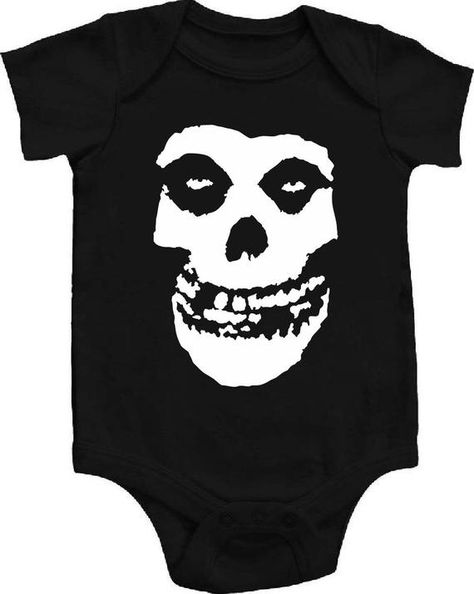 Gothic Baby Nursery, Punk Baby Clothes, Misfits Skull, Anna Laura, Stuff For Babies, Punk Baby, Gothic Baby, Etsy Clothing, Goth Baby