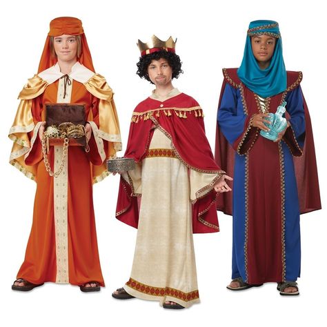 Image result for wisemen robe pattern Three Kings Costume, 3 Kings Costume, Nativity Costumes For Kids, Wisemen Costume, King Costume For Kids, Bible Costumes, Wise Man Costume, Biblical Costumes, Nativity Play