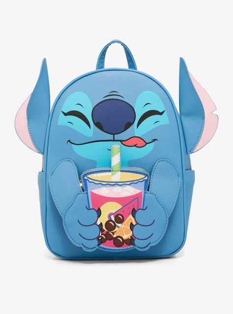 Going out for a boba run with your ohana? Make sure to bring Stitch along with this mini backpack! From Lilo & Stitch  this figural backpack has 3D Stitch ears sticking out on the sides  and appliqué arms holding a yummy cup of tropical boba that doubles as a front zipper pouch. Comes with side pockets and interior zipper pocket.Please note: Cardholder sold separately.8" x 4" x 11" PolyurethaneInterior zipper pocketImported Stitch Boba, Stitch Ears, Her Universe, Disney Lilo, Mini Backpack, Lilo And Stitch, Zipper Pouch, Going Out, Universe