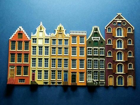 ♡ Gingerbread House Template, Gingerbread House Recipe, Amsterdam Houses, Amsterdam Canals, Gingerbread Village, Dutch House, Canal House, Pottery Houses, Christmas Gingerbread House