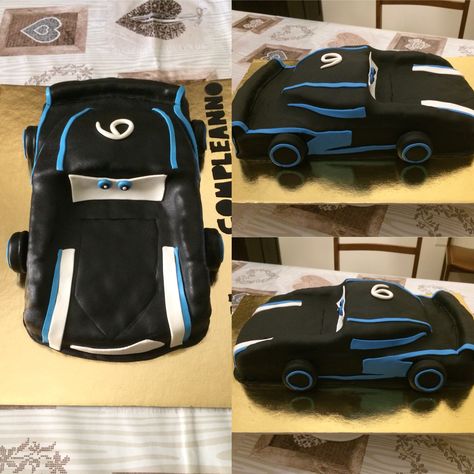 Jackson Storm cake Jackson Storm Cake, Jackson Storm Cars, Storm Cake, Cars Torte, Hulk Birthday Cakes, Jackson Storm, Hulk Birthday, Cars Cake, Christmas Yarn