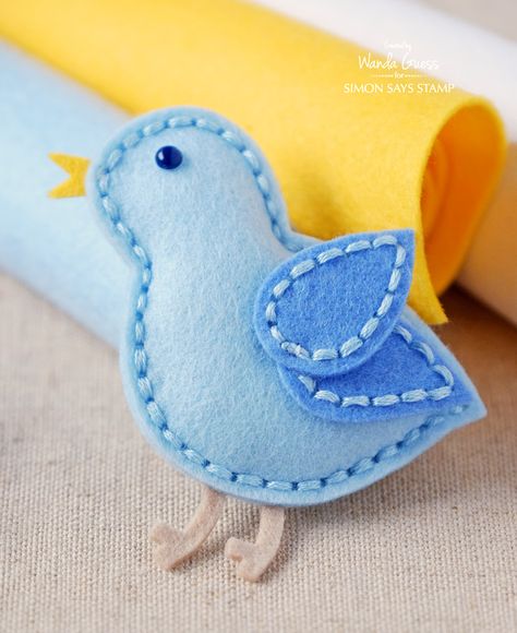 Weekender with Wanda – More Spring Plush! | Simon Says Stamp Blog Felt Gifts Craftspring, Spring Felt Crafts, Easter Felt Crafts, Felt Easter Ornaments, Bird Felt Ornaments, Felt Chicks Easter Crafts, Chicken Felt Ornament, Felt Bunny Ornament, Plush Ornaments