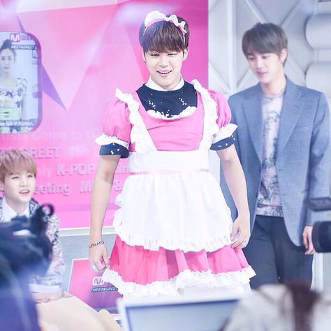 Jimin on a pink maid dress is the prettiest 17 Kpop, Park Jimin Cute, Bts Girl, Park Jimin Bts, Fan Fiction, Album Bts, Rap Monster, Bts Bangtan Boy, Bts Boys