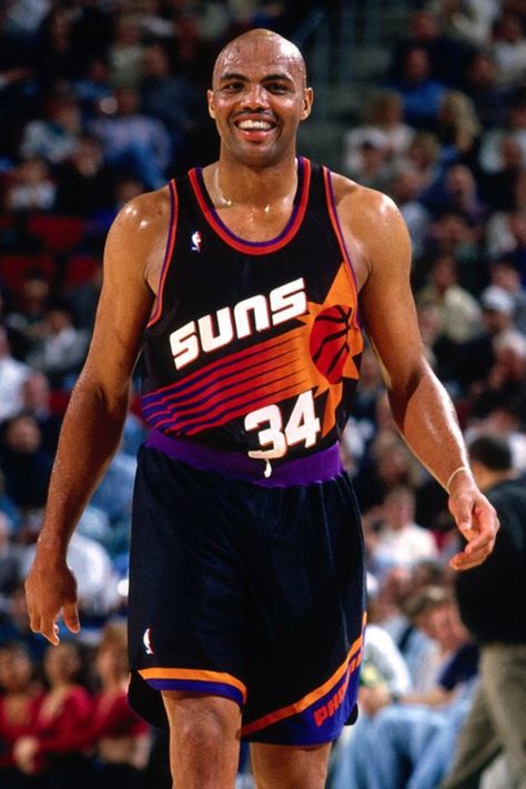 Charles Barkley, Phoenix Suns - Away Gonzaga Basketball, Rockets Basketball, His Ring, 90s Nba, Best Nba Players, Ball Aesthetic, Nba Mvp, Charles Barkley, Nba Legends